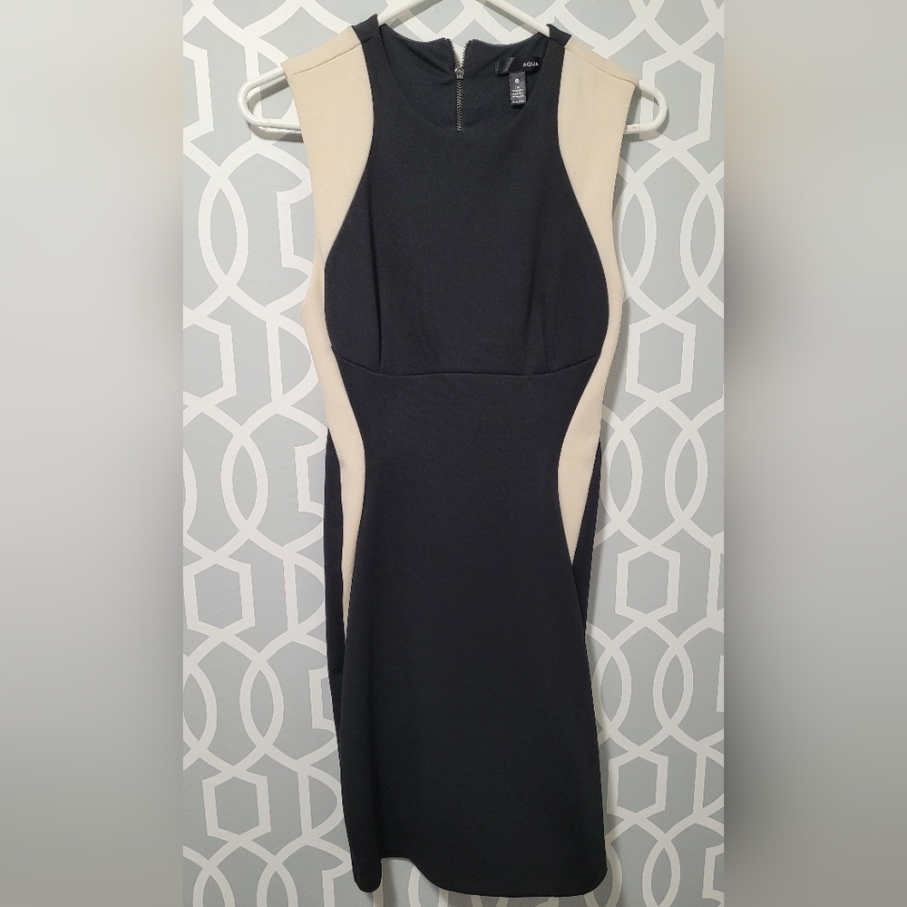 Aqua Dress Black And Beige Sz M